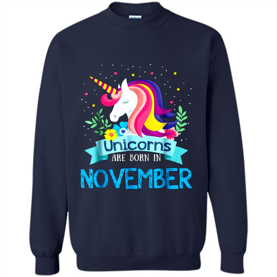 Unicorns are born in November Birthday Rainbow Gift Ladies Custom