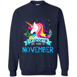 Unicorns are born in November Birthday Rainbow Gift Ladies Custom