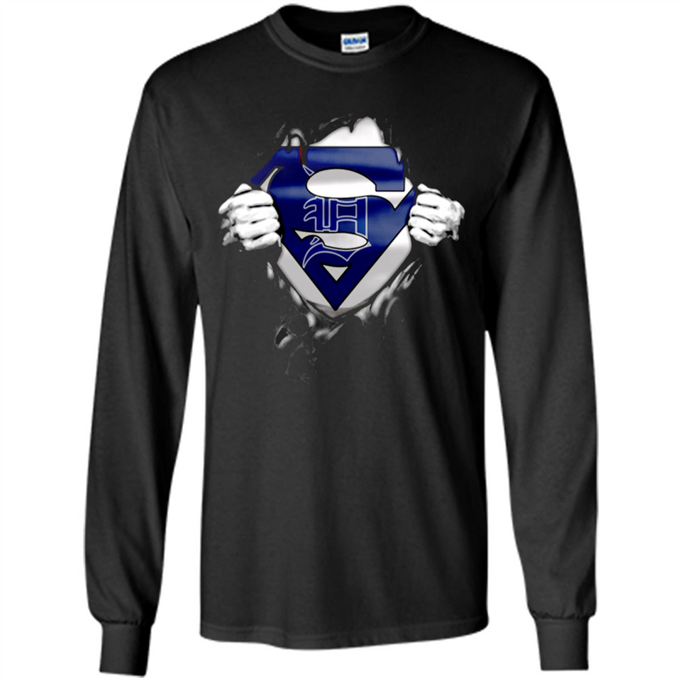 Detroit Tigers And Superman Fans - Long Sleeve T-Shirt