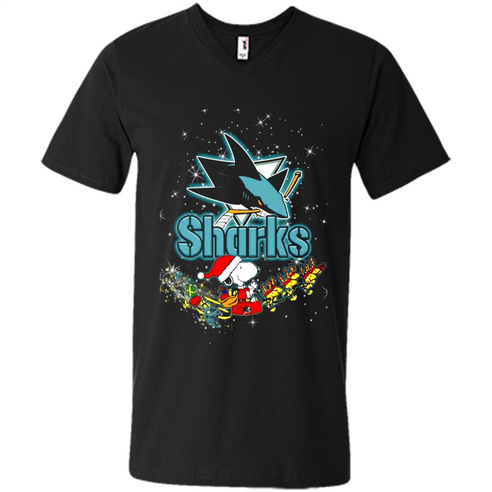 Snoopy Christmas San Jose Sharks - Men's V-Neck