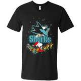 Snoopy Christmas San Jose Sharks - Men's V-Neck