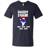 Daddy Shark Costume Reindeer Funny Christmas T-Shirt - Men's V-Neck