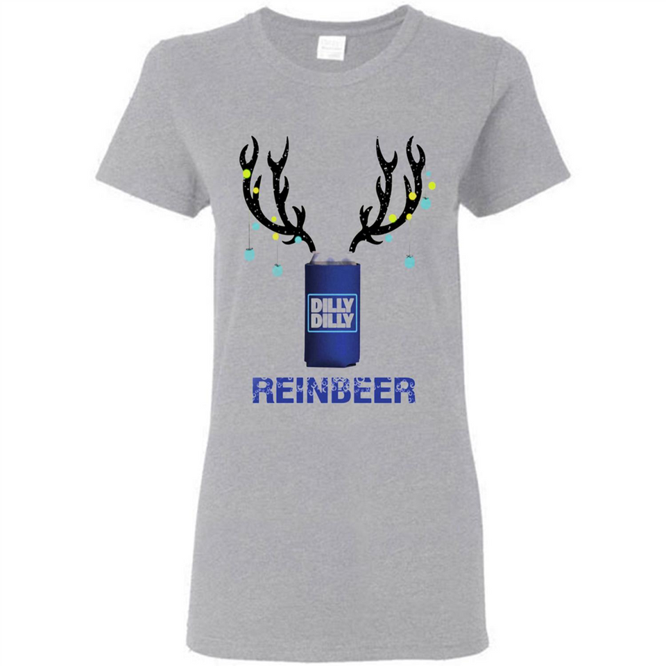 Dilly Dilly Reinbeer Funny Beer Reindeer Christmas Sporty - Ladies Short-Sleeve