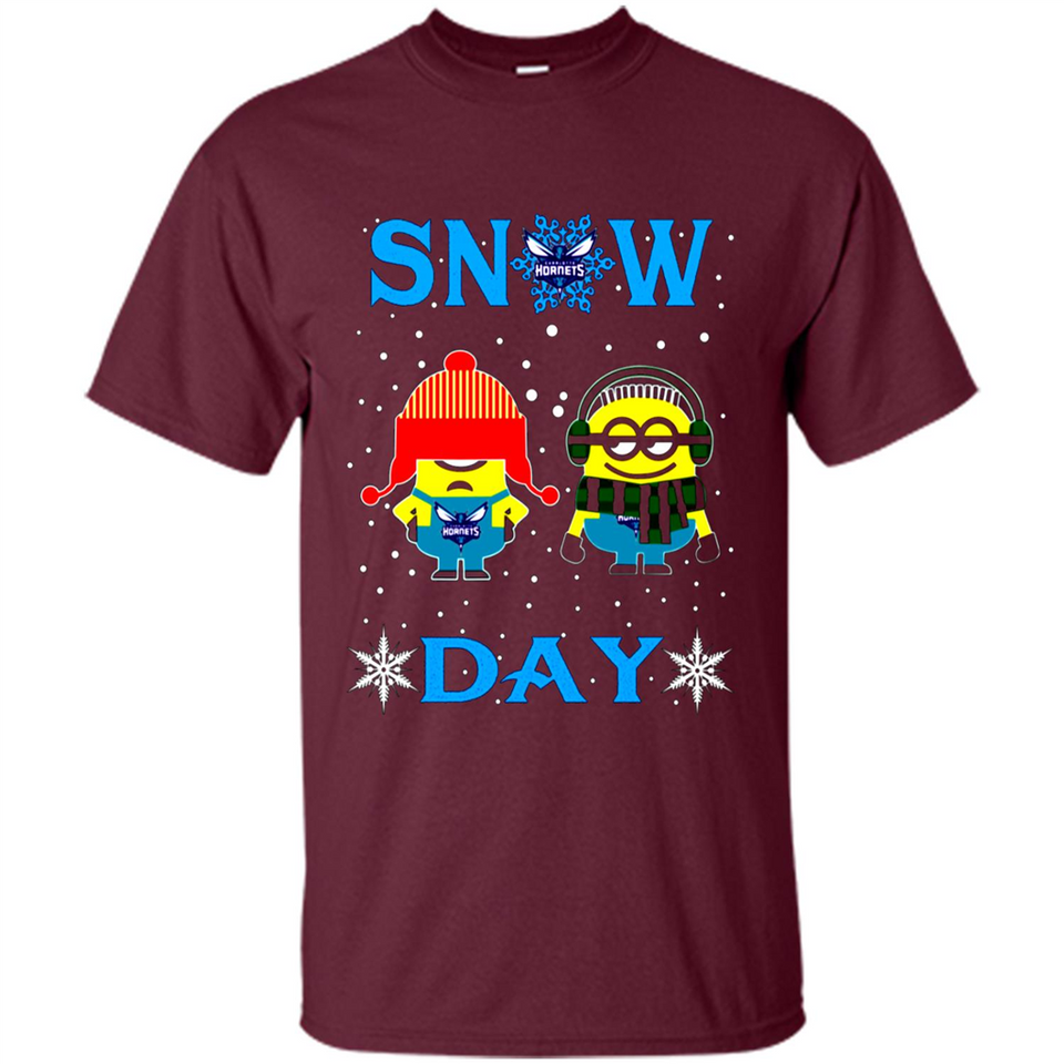 Snow Day Shirt For Charlotte Hornets Vs Minion Fans pingpong