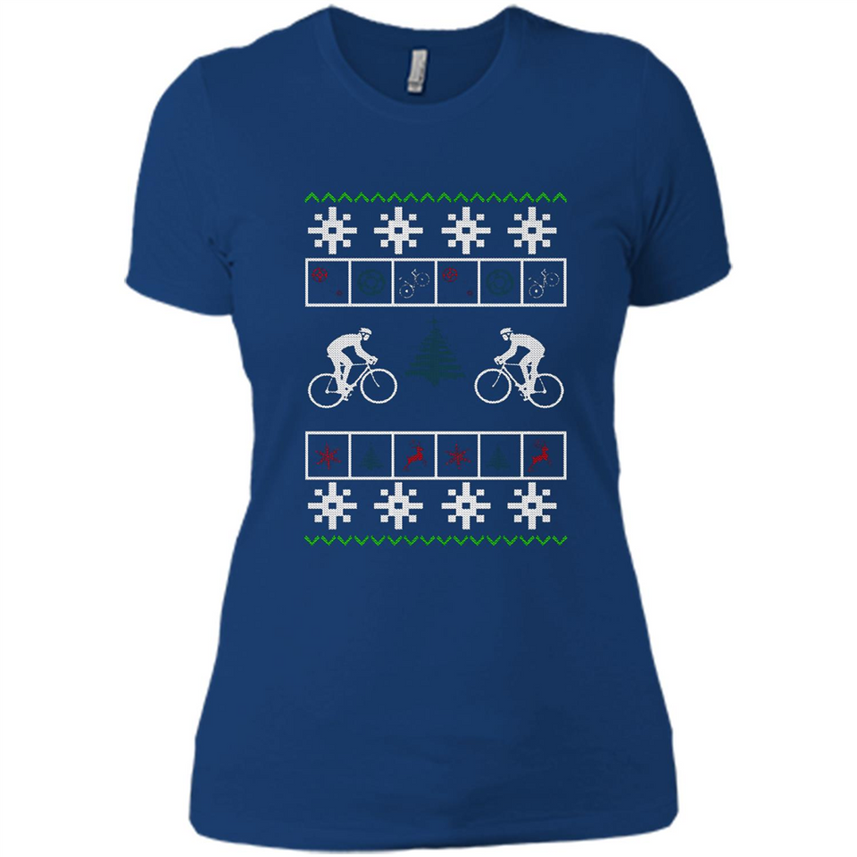 Christmas Ugly Sweater Cycling - Best Ugly Christmas Sweater - Ladies' Boyfriend T-Shirt