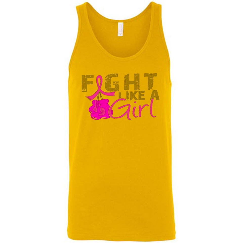 Fight Like A Girl Breast Cancer Awareness - Canvas Unisex Tank