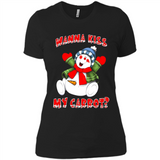 Snowman Wanna Kiss My Carrot Christmas - Ladies' Boyfriend T-Shirt