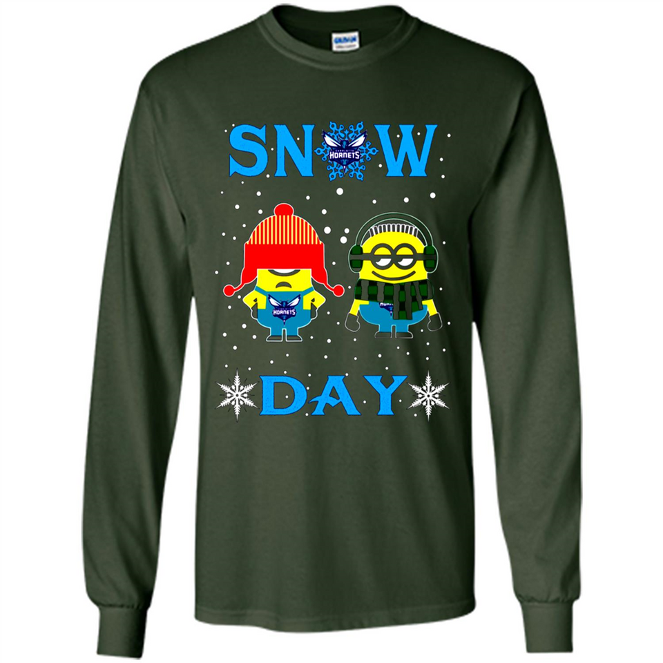 Snow Day Shirt For Charlotte Hornets Vs Minion Fans pingpong