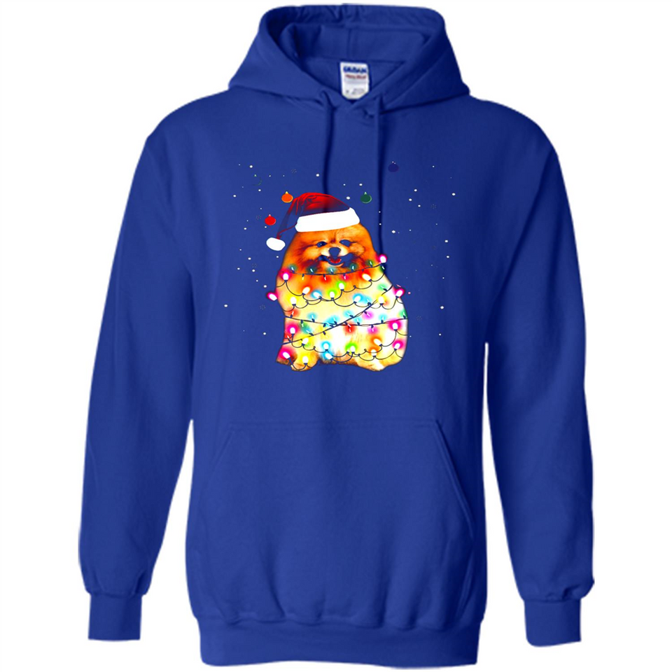 Pomeranian Santa Lights Christmas Dog Xmas Sweatshirt - Hoodie