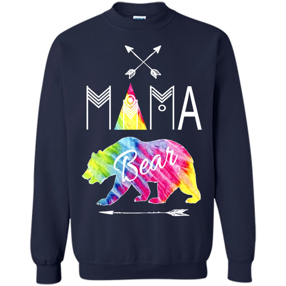 Mama Bear Shirt Tie Dye Family Vacation & Camping Tee - Sweatshirt