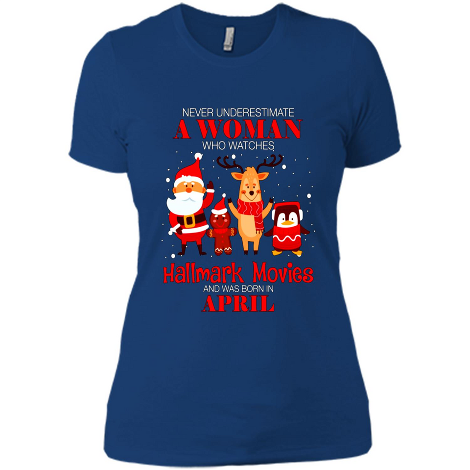 Never Underestimate An April Woman Watches Hallmark Movies Sweatshirt PINGPONG