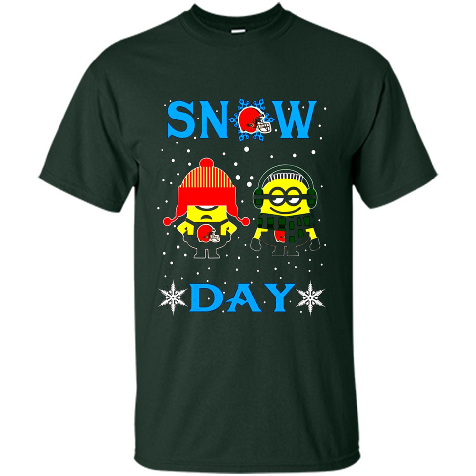 Snow Day Shirt For Cleveland Browns Vs Minion Fans pingpong