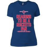 Reasons to be a Houston Rockets Fan Complete List on Back - Ladies' Boyfriend T-Shirt