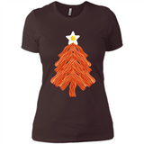 Bacon & Eggs Over Easy Fried Food Breakfast Xmas Tree Foodie - Ladies' Boyfriend T-Shirt