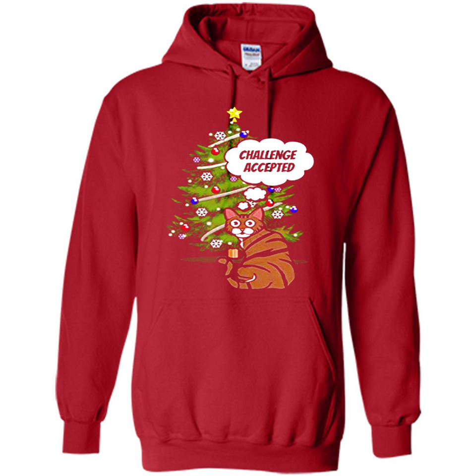 Christmas Tree Cat Long Sleeve Christmas Shirt for Cat Lover - Hoodie