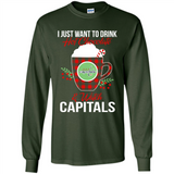 I Just Want To Drink Hot Chocolate & Watch Washington Capitals Ugly Christmas Sweater PINGPONG