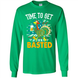 Time To Get Basted Funny Turkey Beer Thanksgiving - Long Sleeve T-Shirt