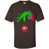 GRINCH HAND HOLDING GEORGIA BULLDOGS GLITTER CHRISTMAS PINGPONG