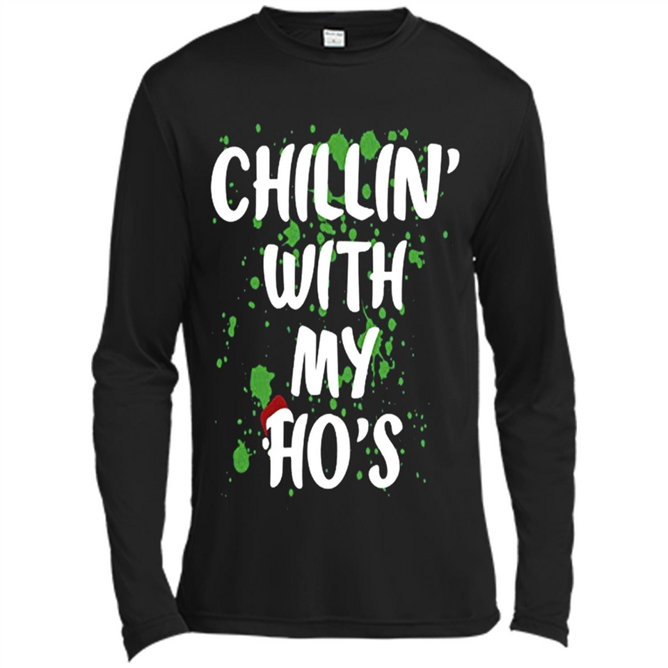 Chillin With My Ho's Funny Christmas - Canvas Long Sleeve T-Shirt