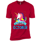 Unicorns are born in October Birthday Rainbow Gift Ladies Custom