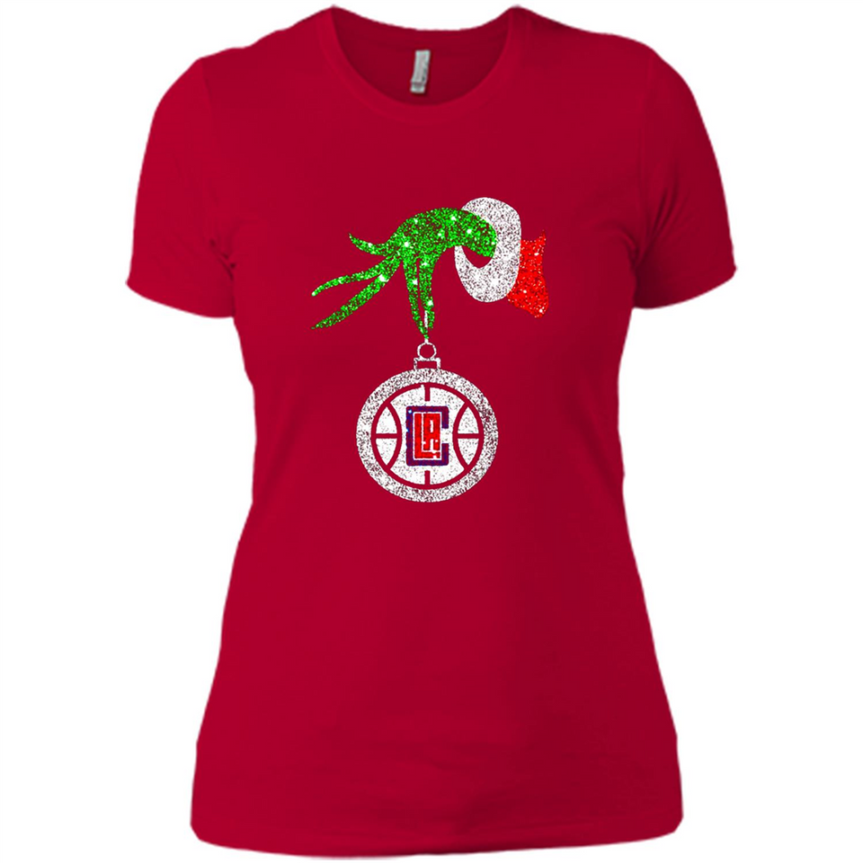 Amazing shirt Los Angeles Clippers Glitter Grinch Monogram Ornament Christmas Gift - Ladies' Boyfriend T-Shirt