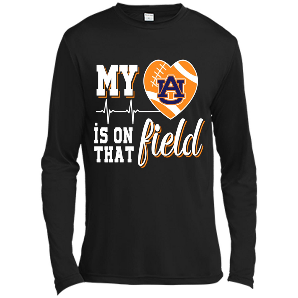 Auburn Tigers Football My Heart is on that Field - Canvas Long Sleeve T-Shirt