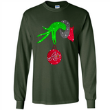 GRINCH HAND HOLDING ATLANTA BRAVES GLITTER CHRISTMAS PINGPONG