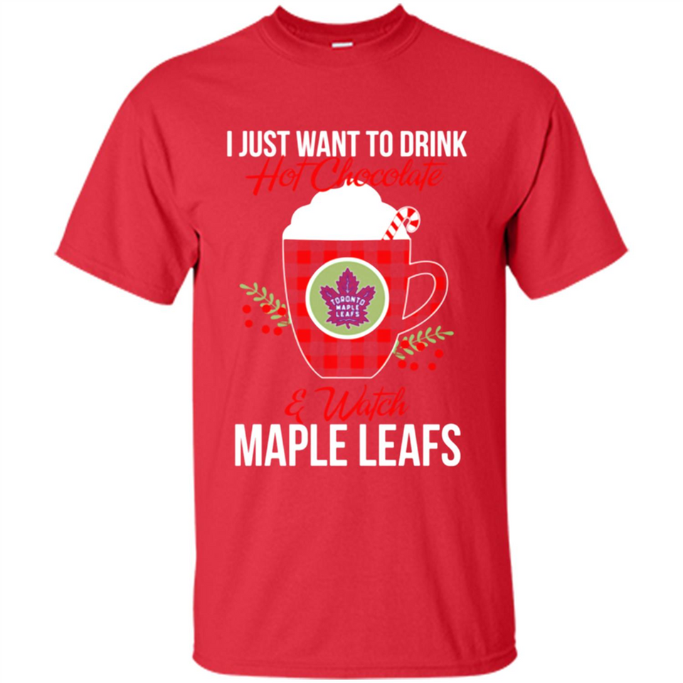 I Just Want To Drink Hot Chocolate & Watch Toronto Maple Leafs Ugly Christmas Sweater PINGPONG