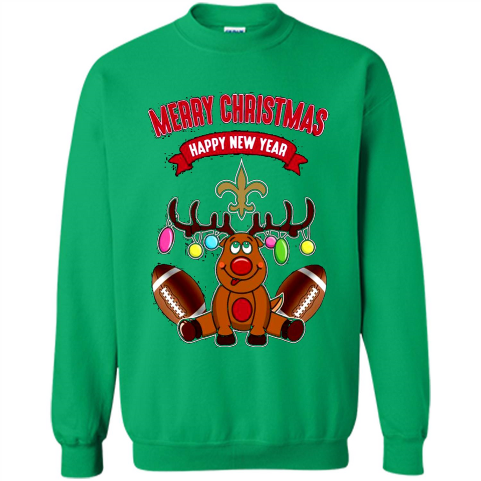 New Orleans Saints NFL Reindeer Funny Merry Christmas And Happy New Year