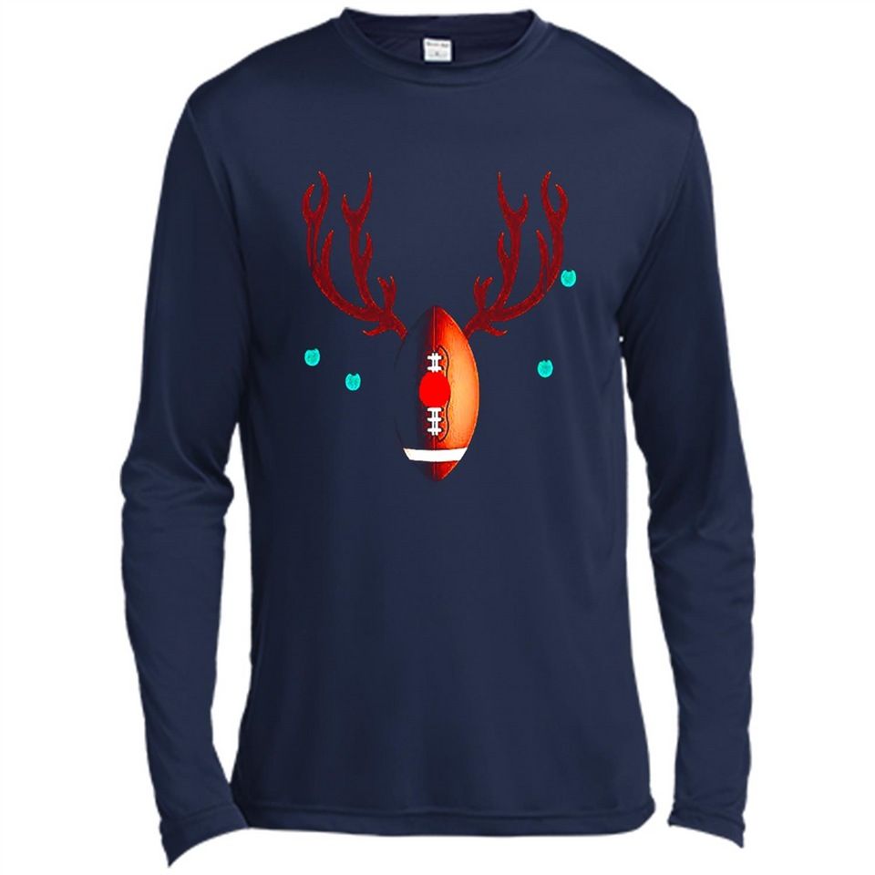 Football Christmas Shirt Reindeer Christmas Football Funny - Canvas Long Sleeve T-Shirt