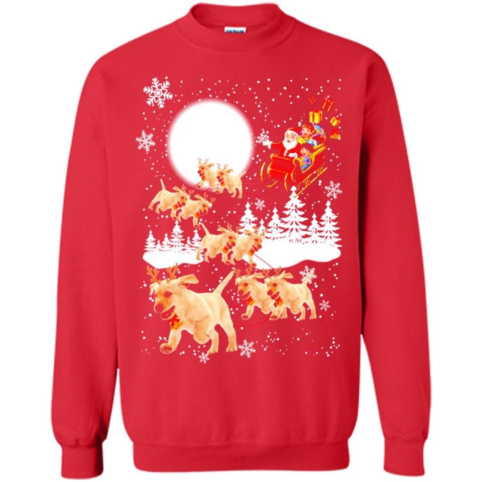 Christmas Santa Golden Retriever Sleigh For Labrador Retriever
