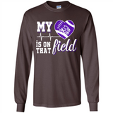 Abilene Christian Wildcats Football My Heart is on that Field - Long Sleeve T-Shirt