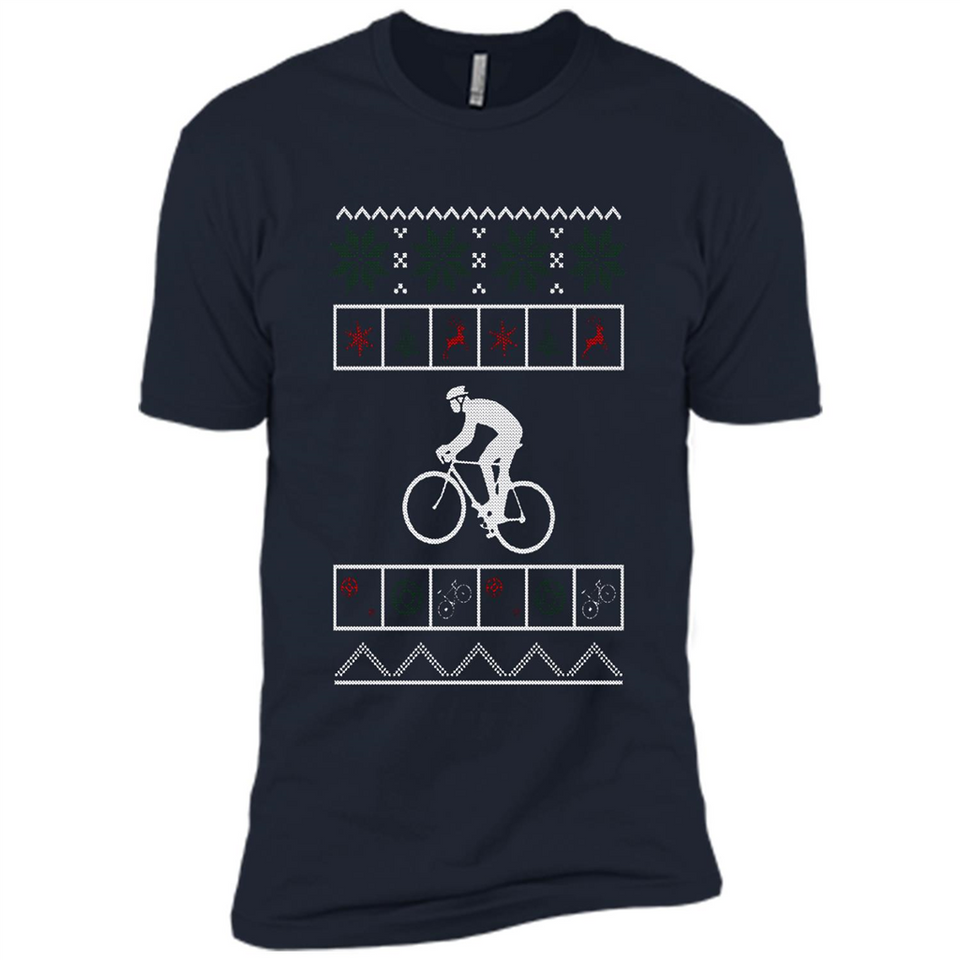 Christmas Ugly Sweater Cycling - Ugly Christmas Sweater - Premium Short Sleeve T-Shirt