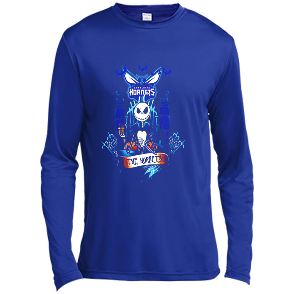 Charlotte Hornets Halloween The Nightmare Before Christmas - Canvas Long Sleeve T-Shirt