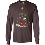 Merry And Bright Plumber Christmas Tree Shirt PINGPONG - Long Sleeve T-Shirt