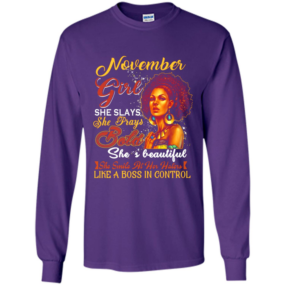 November Girl She Slays She Prays Beautiful Birthday PINGPONG
