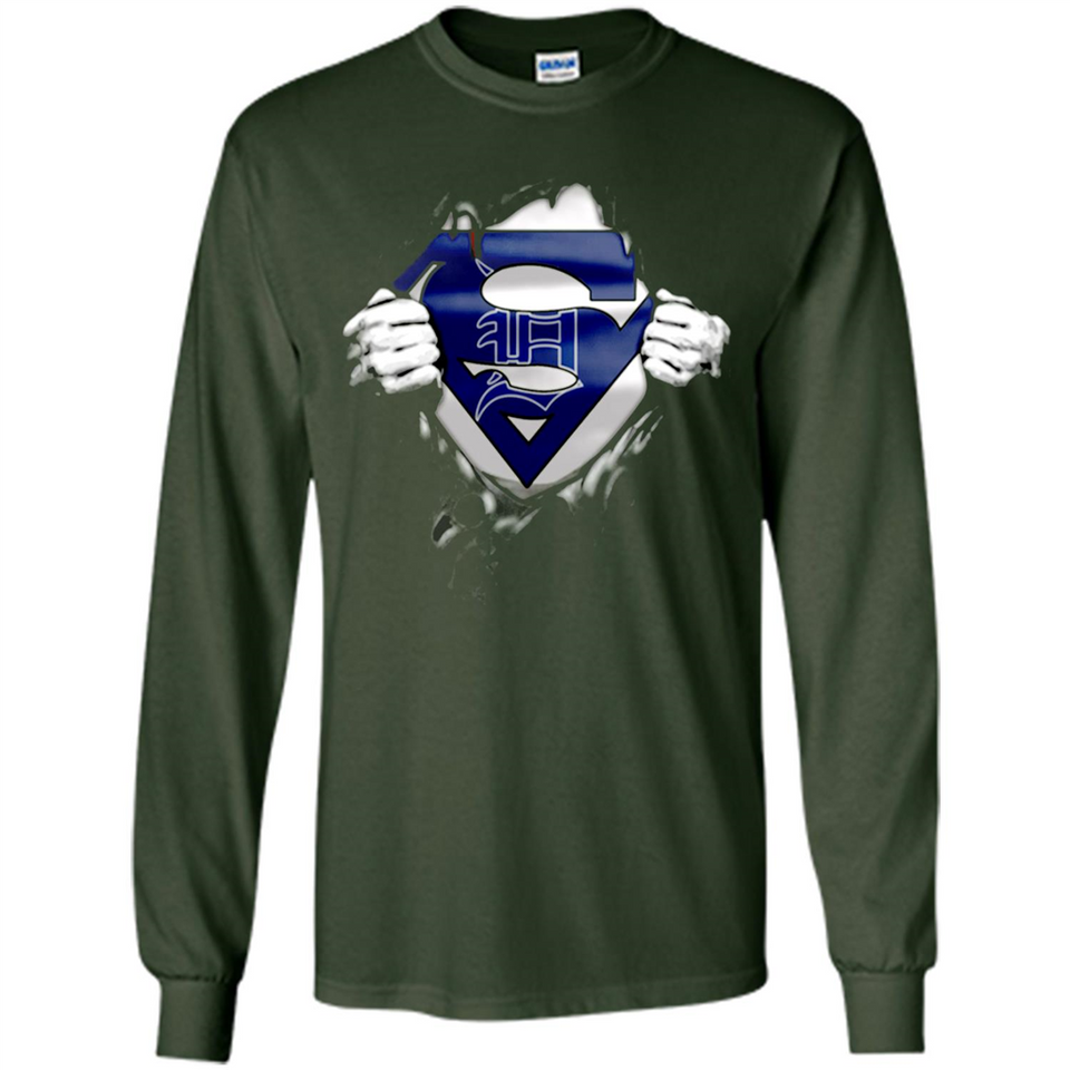 Detroit Tigers And Superman Fans - Long Sleeve T-Shirt