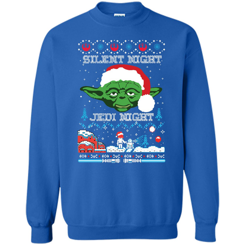 YODA SILENT NIGHT JEDI NIGHT CHRISTMAS UGLY SWEATER