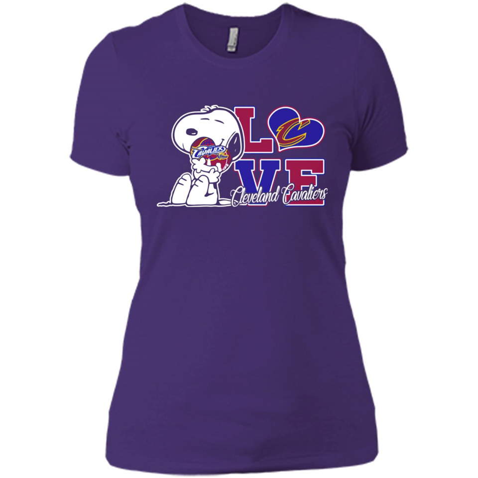 Snoopy loves NBA Cleveland Cavaliers - Ladies' Boyfriend T-Shirt