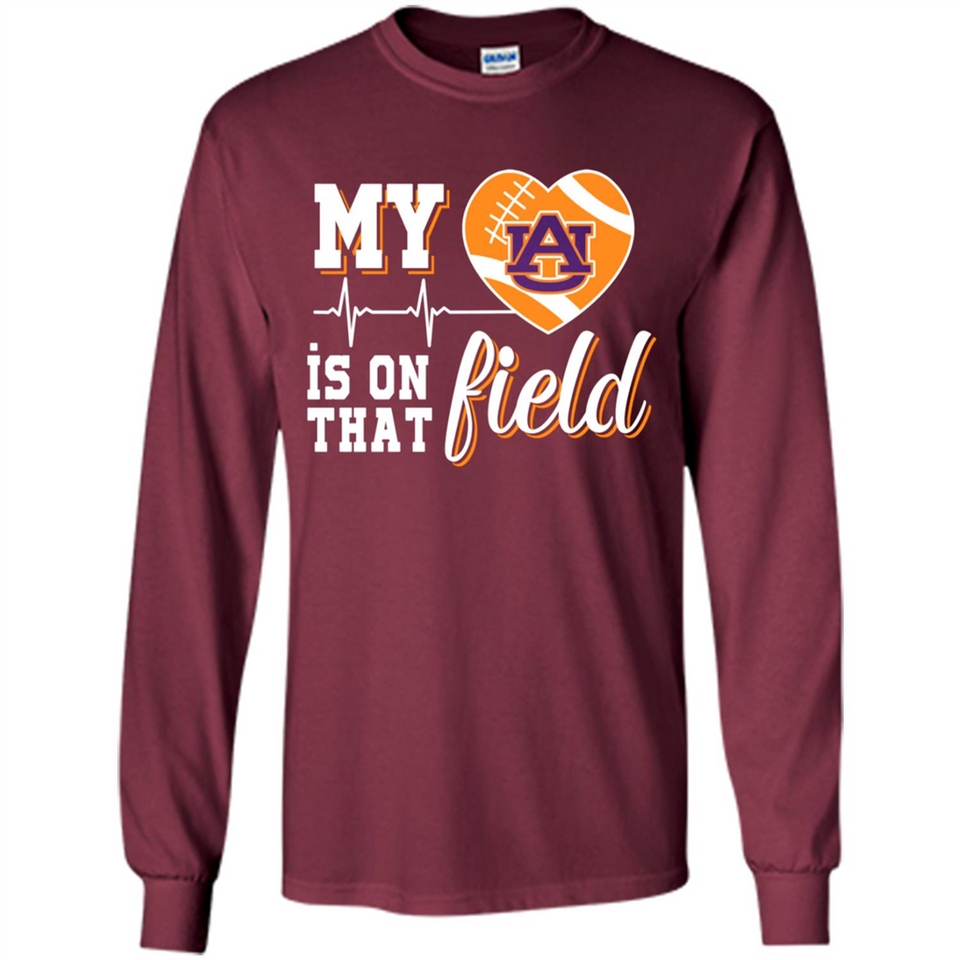 Auburn Tigers Football My Heart is on that Field - Long Sleeve T-Shirt