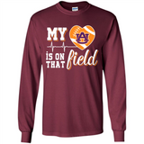 Auburn Tigers Football My Heart is on that Field - Long Sleeve T-Shirt