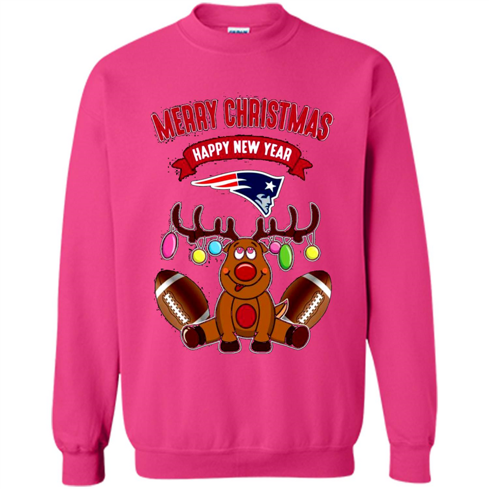 New England Patriots NFL Reindeer Funny Merry Christmas And Happy New Year