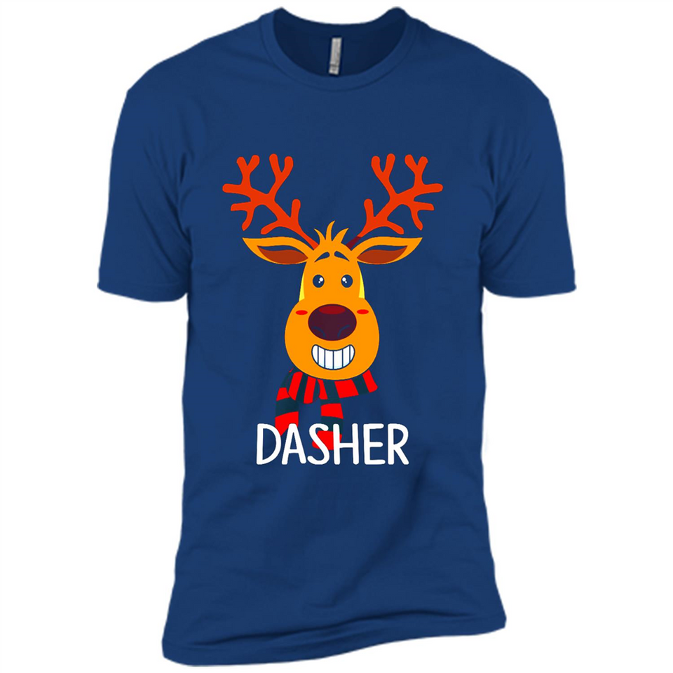 Dasher Reindeer Santa Claus Funny Xmas Holiday T-Shirt - Premium Short Sleeve T-Shirt