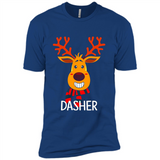 Dasher Reindeer Santa Claus Funny Xmas Holiday T-Shirt - Premium Short Sleeve T-Shirt