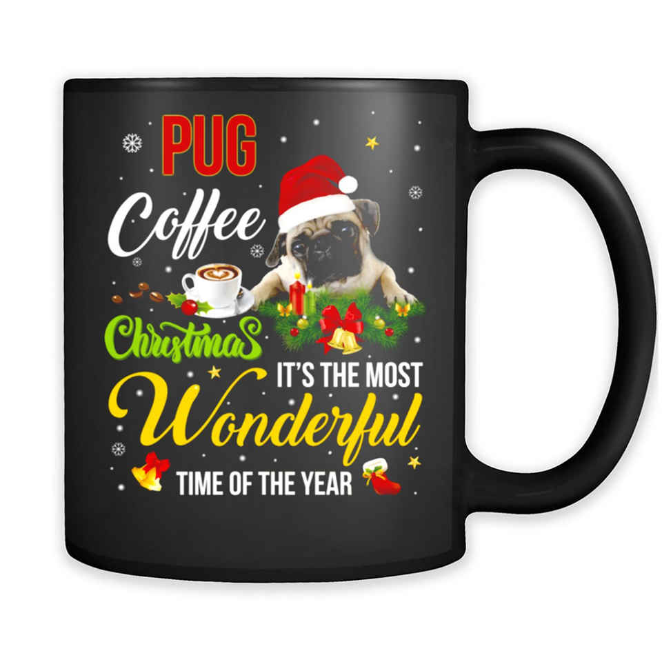 Pug Coffee Wonderful Christmas