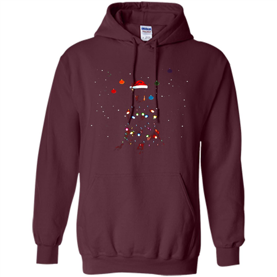 Doberman Santa Lights Christmas Dog Xmas Sweatshirt - Hoodie