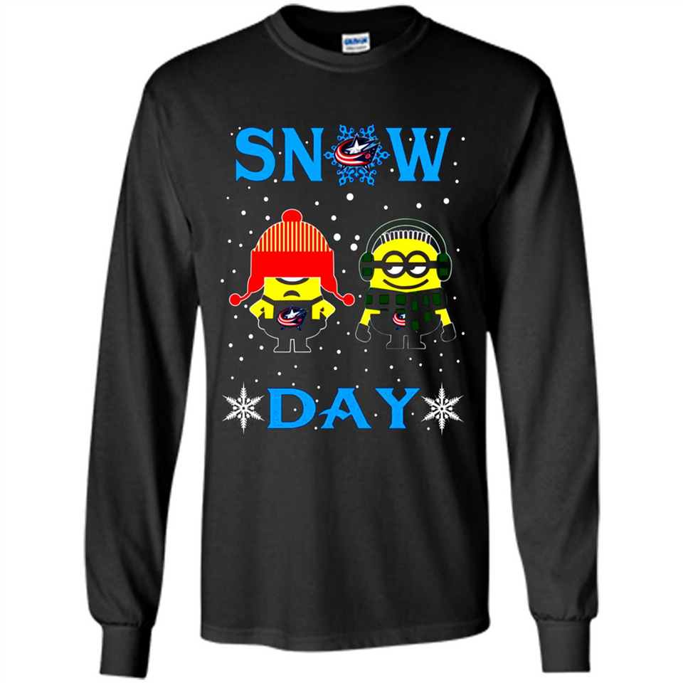 Snow Day Shirt For Columbus Blue Jackets Vs Minion Fans pingpong