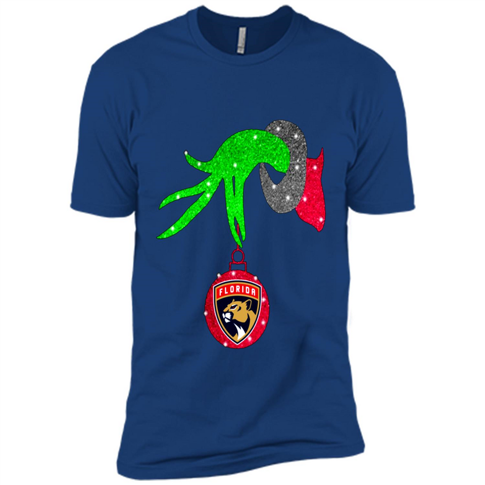 GRINCH HAND HOLDING FLORIDA PANTHERS GLITTER CHRISTMAS PINGPONG