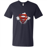 Calgary Flames And Superman Fans - Men's V-Neck