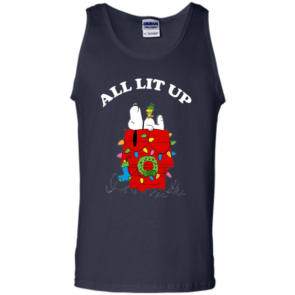 Peanuts By Schulz Snoopy Young Men_s Christmas SweatShirt - Tank Top